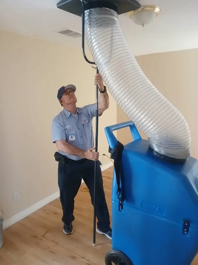 Mini Split Installation technician using HEPA equipment in Hilton Head Island